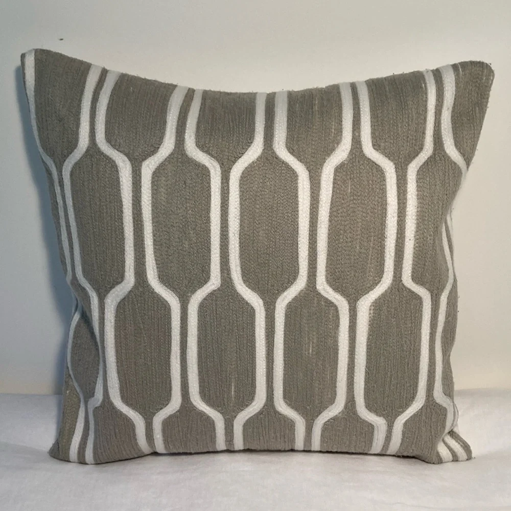 West elm decorative pillow 18” cotton button closure